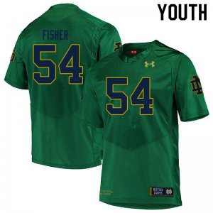 Notre Dame Fighting Irish Youth Blake Fisher #54 Green Under Armour Authentic Stitched College NCAA Football Jersey DUE0799MY